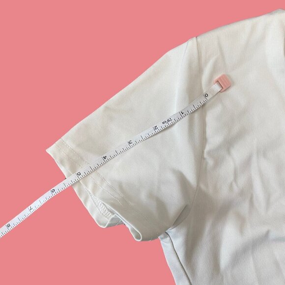 Adika White Ruched V-Neck Crop Top (Size S) – Minimalist Summer Essential - Picture 4 of 7